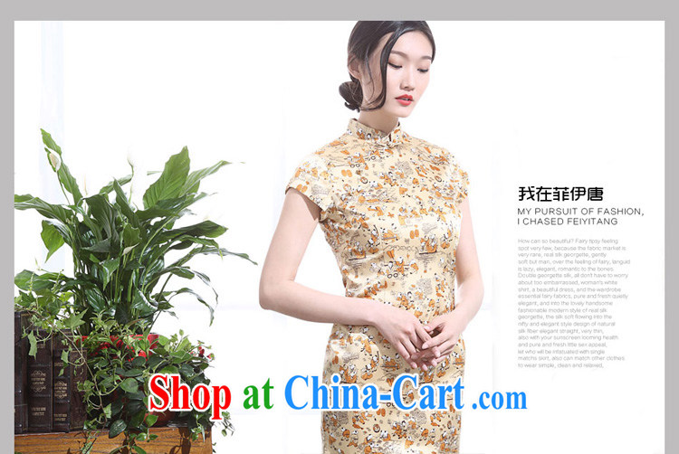 Summer 2015, 100 sub-figure silk stamp daily outfit girl Old Shanghai sepia, qipao for China wind yellow L pictures, price, brand platters! Elections are good character, the national distribution, so why buy now enjoy more preferential! Health