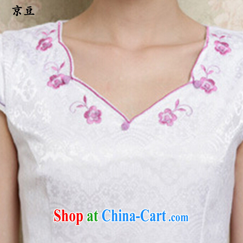 The Beijing Summer 2015 new dresses dresses Beauty Fashion cheongsam dress short embroidered dresses female HM - JAYT 27 purple XXL E, feast, and shopping on the Internet