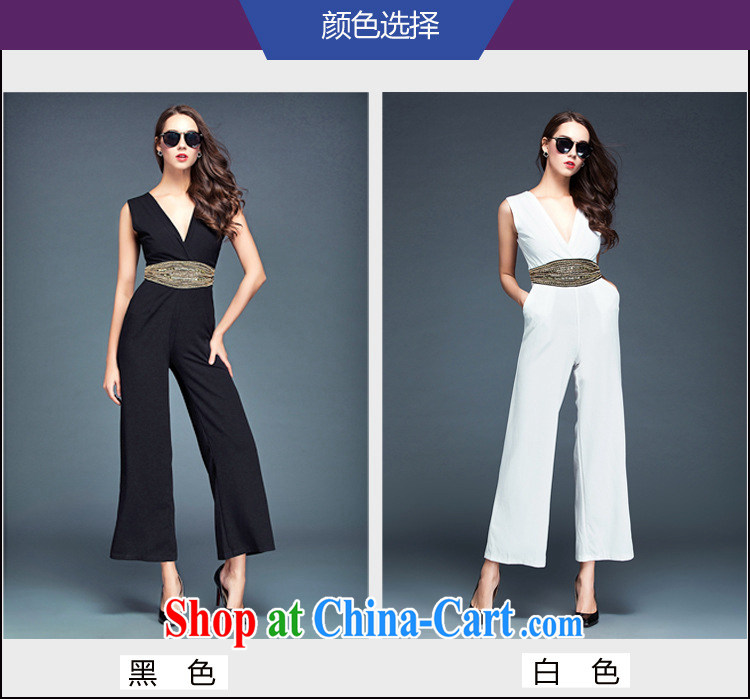 Ya-ting store summer 2015 new career women aura OL V collar graphics thin body beauty salon trousers wide leg-pants white L pictures, price, brand platters! Elections are good character, the national distribution, so why buy now enjoy more preferential! Health