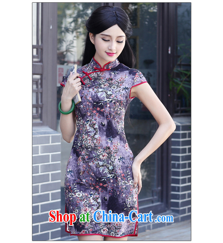 China classic 2015 new daily improved stylish beauty retro dresses, summer short cheongsam style floral XXL pictures, price, brand platters! Elections are good character, the national distribution, so why buy now enjoy more preferential! Health