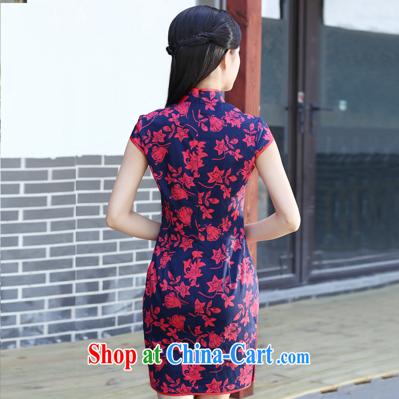 China classic 2015 summer new retro improved cheongsam daily short, dresses Chinese literature and art, fancy XXXL, China Classic (HUAZUJINGDIAN), online shopping