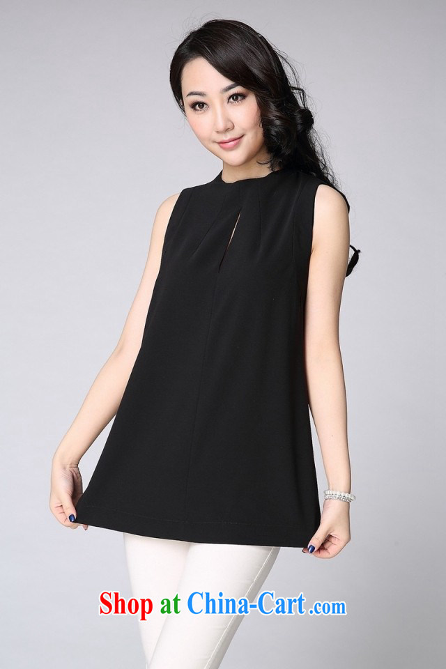 Qin Qing store 2015 summer Korean sleeveless high-collar blouses thick MM large, loose T-shirt, long, female large white code 46 (165 - 180 ) jack pictures, price, brand platters! Elections are good character, the national distribution, so why buy now enjoy more preferential! Health