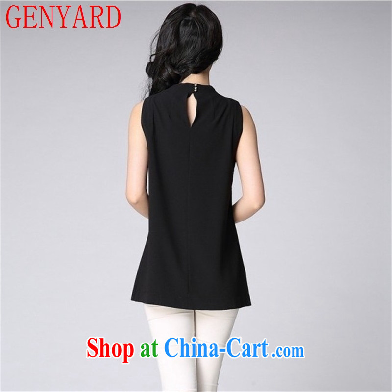 Qin Qing store 2015 summer edition won a sleeveless high-collar blouses thick MM large, loose T-shirt, long, female large white code 46 (165 - 180 ) jack, GENYARD, shopping on the Internet