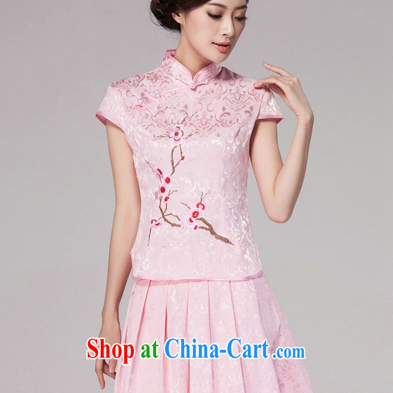 In accordance with their beautiful 100 2015 female Chinese cheongsam dress high-end retro style two-piece LOAD B - 518 - 1125 pink XL, in accordance with their beautiful 100 (ZUYILIANGBAI), online shopping
