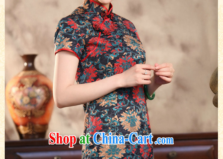 Find Sophie summer, new outfit, Ms. Tang with Chinese improved the collar retro jacquard flower rich beauty short cheongsam as color 2XL pictures, price, brand platters! Elections are good character, the national distribution, so why buy now enjoy more preferential! Health