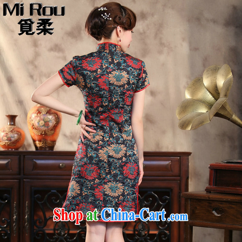 Find Sophie summer, new outfit, Ms. Tang with Chinese improved the collar retro jacquard rich beauty spent short cheongsam as color 2XL, flexible employment, shopping on the Internet