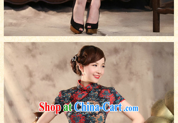 spend the summer, new outfit, Ms. Tang with Chinese improved the collar retro jacquard flower rich beauty short cheongsam figure color 2 XL pictures, price, brand platters! Elections are good character, the national distribution, so why buy now enjoy more preferential! Health