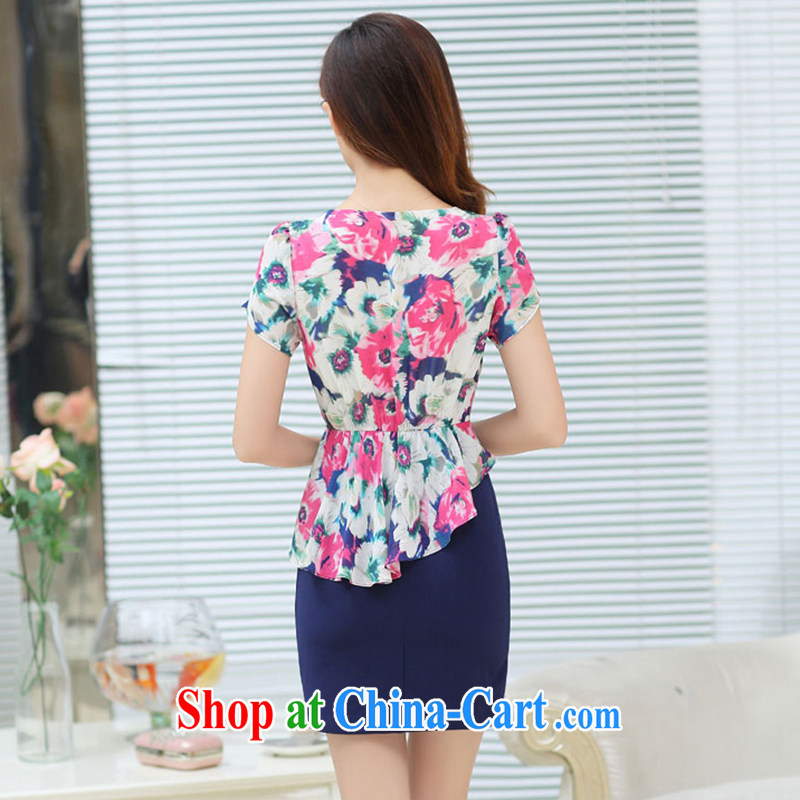Mr LAW Chi-than his 2015 spring new Snow woven double-yi Shen skirt floral package and skirt outfit with short video thin LY 055 blue M, than, and, on-line shopping