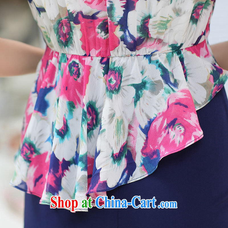 Mr LAW Chi-than his 2015 spring new Snow woven double-yi Shen skirt floral package and skirt outfit with short video thin LY 055 blue M, than, and, on-line shopping