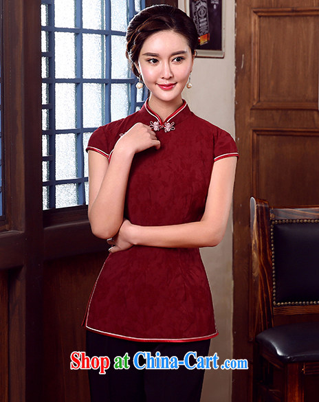 The CYD HO Kwun Tong' MR NGAN KAM-CHUEN (The 2015 summer Chinese T-shirt Chinese, improved Chinese blouses maroon XXXL pictures, price, brand platters! Elections are good character, the national distribution, so why buy now enjoy more preferential! Health
