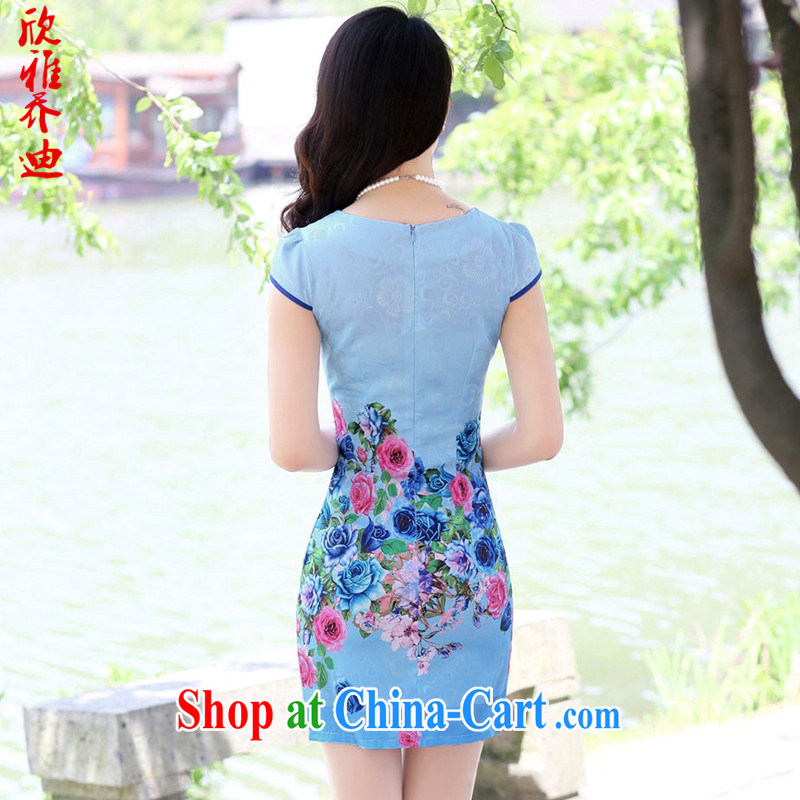 Yan, Jacob Jody cultivating new graphics thin lyq stylish improved 2015 dresses, stamp duty short-sleeved spring and summer with antique dresses female toner the roses 2XL, Yan, Jody (XINYAJODI), online shopping