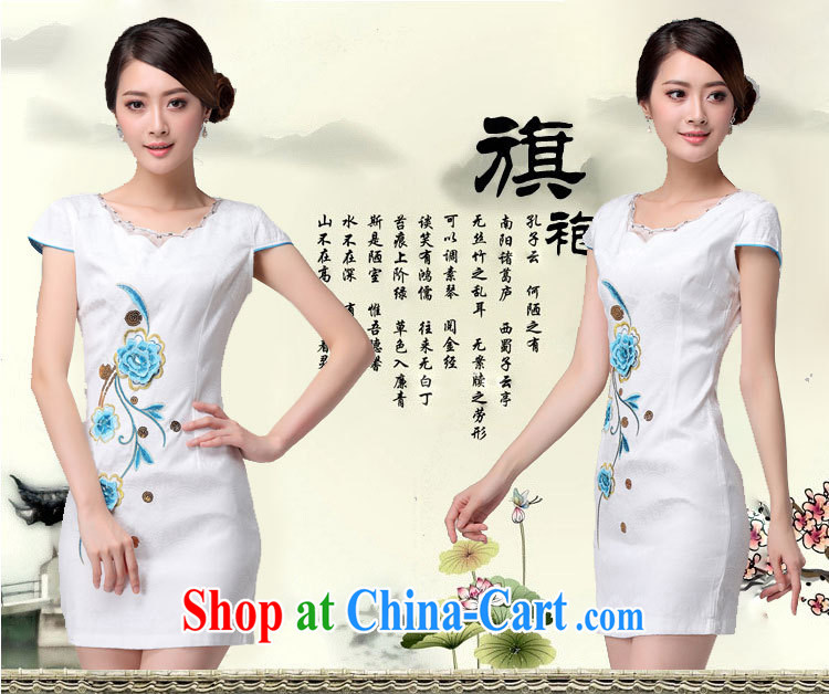 2015 spring and summer new short-sleeve cheongsam dress retro beauty graphics thin dresses short embroidered embroidery cheongsam m yellow XXL pictures, price, brand platters! Elections are good character, the national distribution, so why buy now enjoy more preferential! Health