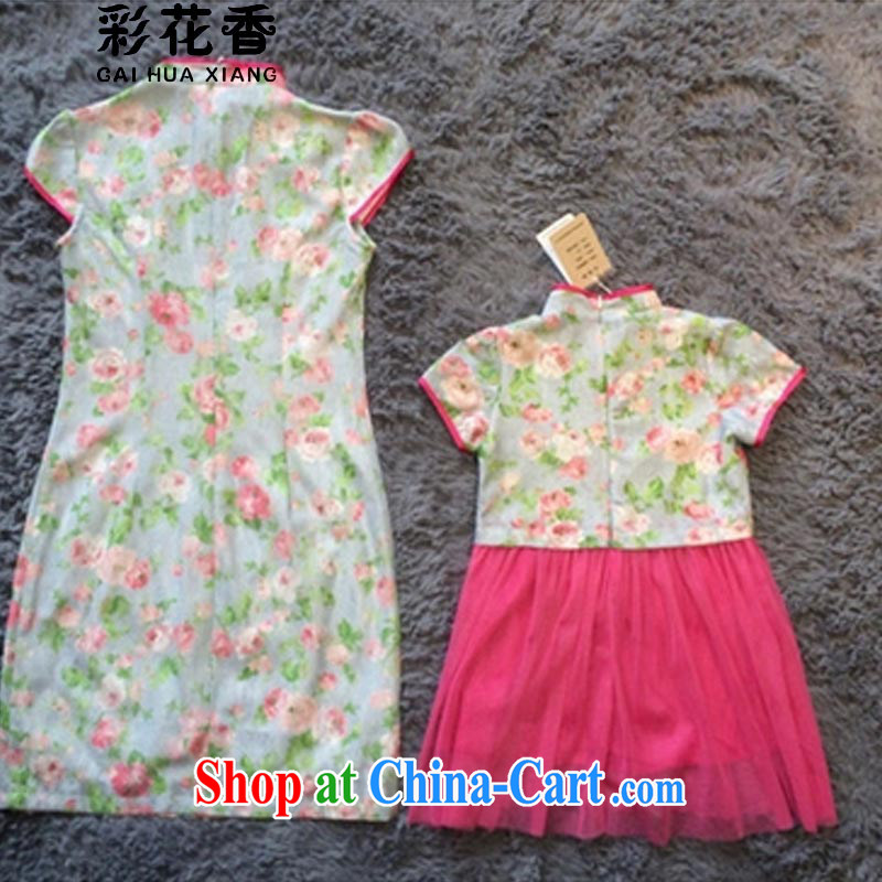 Colorful Flowers 2015 summer new stylish and parent-child fashion Ethnic Wind lace dresses and female Kit skirt 805 photo color 115 CM, flowers (CAI HUA XIANG), online shopping
