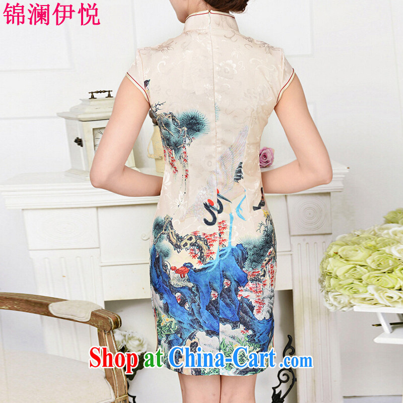 kam world the Hyatt 2015 new painting Phillips figures Peony stamp beauty graphics thin retro dresses improved daily dress middle-aged female beauty pipa XXL suit, the world, and, shopping on the Internet