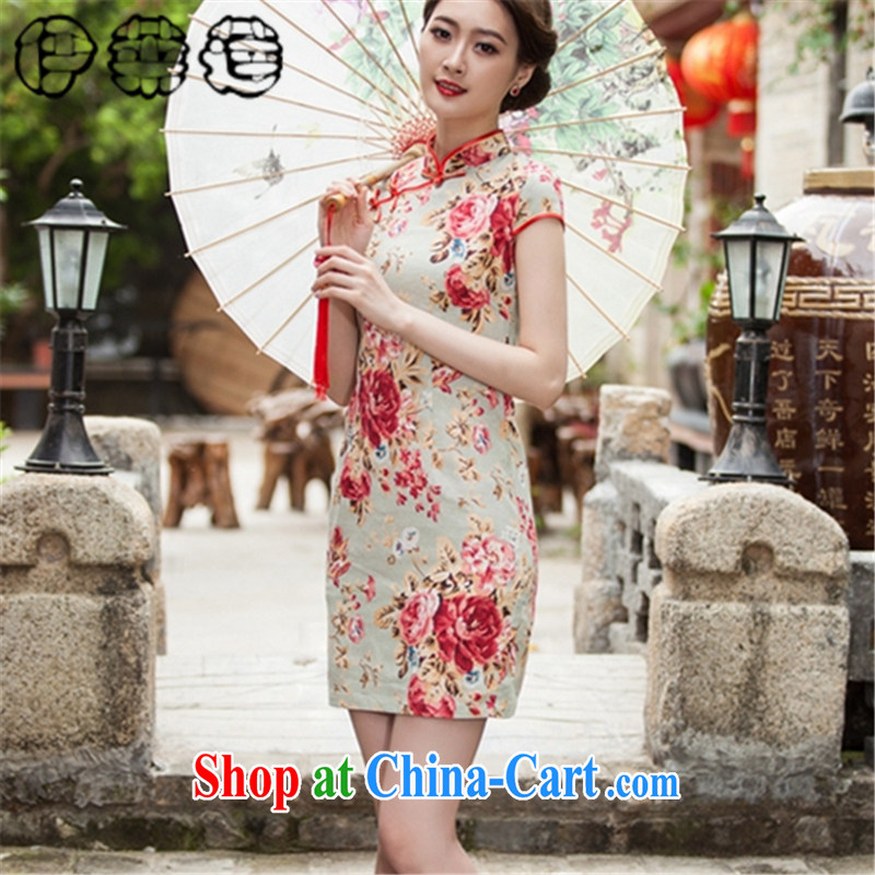 Mr. Lin 2015 summer stylish atmosphere improved retro stamp outfit daily short-mouth sporting Chinese beauty graphics thin cotton dress suit XXL, Mr. HELENE ELEGANCE (ILELIN), online shopping