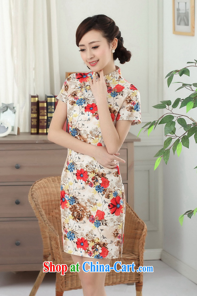 Pure Love female summer New Products retro Korea arts wind cotton the commission improved cotton the female summer short sleeve cheongsam dress picture color 2 XL pictures, price, brand platters! Elections are good character, the national distribution, so why buy now enjoy more preferential! Health