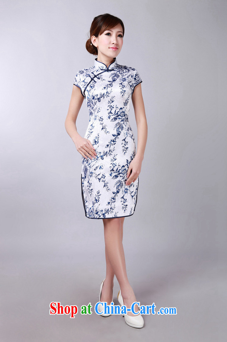 The Balaam poem summer female its Junction porcelain improved elegant short-sleeved short cheongsam dress with blue and white porcelain 2 XL pictures, price, brand platters! Elections are good character, the national distribution, so why buy now enjoy more preferential! Health
