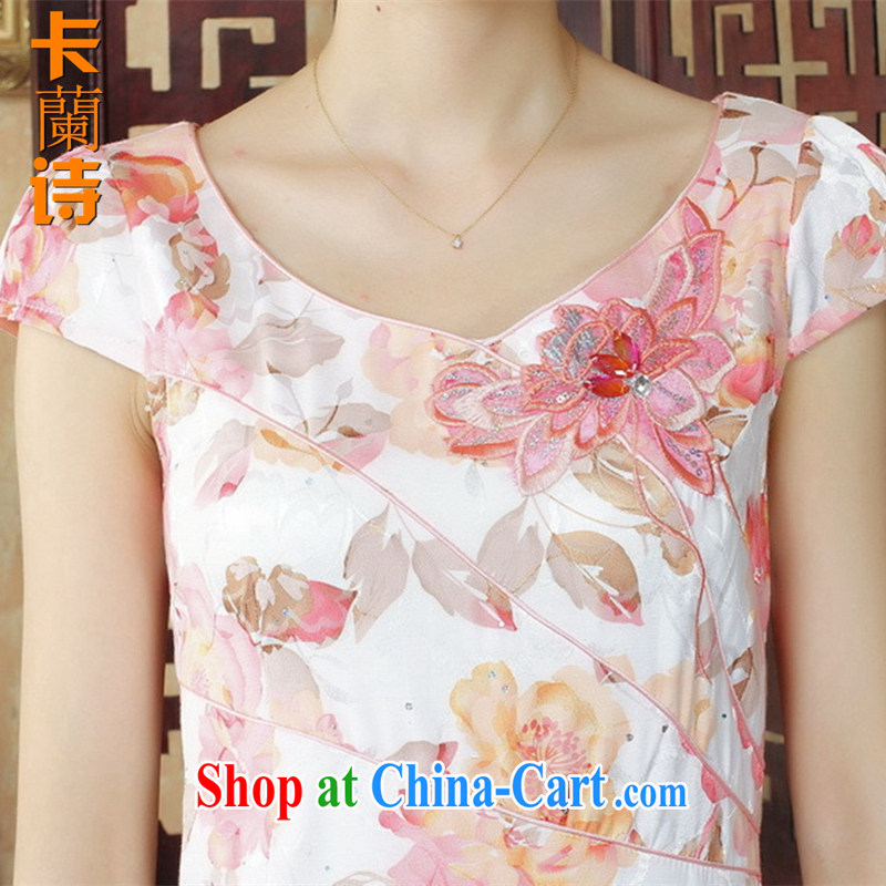The Balaam poetry female summer new, high quality hand carved three-dimensional crop improvement, short-sleeved cheongsam dress suit 2 XL, Balaam poetry, shopping on the Internet