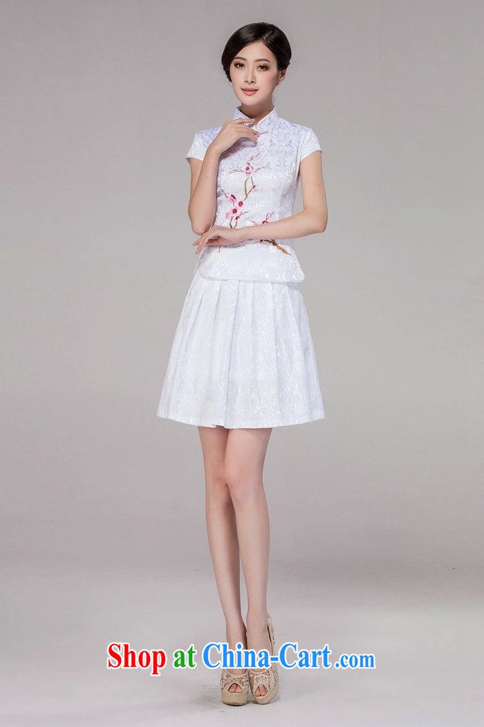 Feng Fei, Colombia 2015 spring and summer new female Chinese qipao day dresses high-end retro style two-part kit #1125 white XXL pictures, price, brand platters! Elections are good character, the national distribution, so why buy now enjoy more preferential! Health