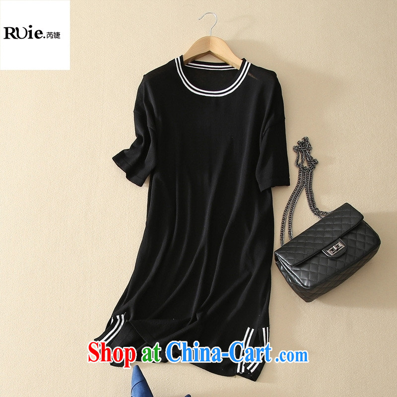 The European site New Products elegance ice silk linen knitting long T pension female side on the truck black-and-white classic female white L, health concerns (Rvie .), and on-line shopping