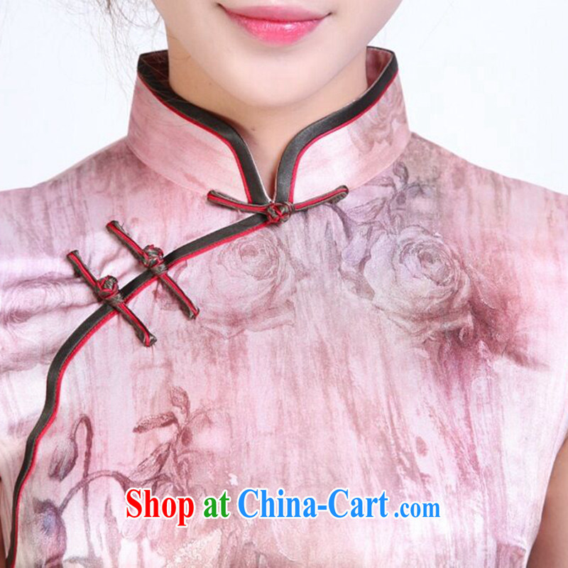 spend the summer dresses, heavy silk digital painting dresses stylish and simple spring sauna short Silk Cheongsam SHOWN IN FIGURE 3XL, figure, and shopping on the Internet