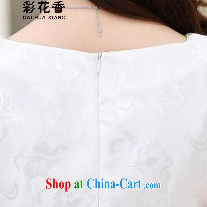 Colorful Flowers 2015 new products, floral summer dress short-sleeved beauty charm retro stamp cheongsam MOM 6659 installation picture color XXXL, flower (CAI HUA XIANG), online shopping