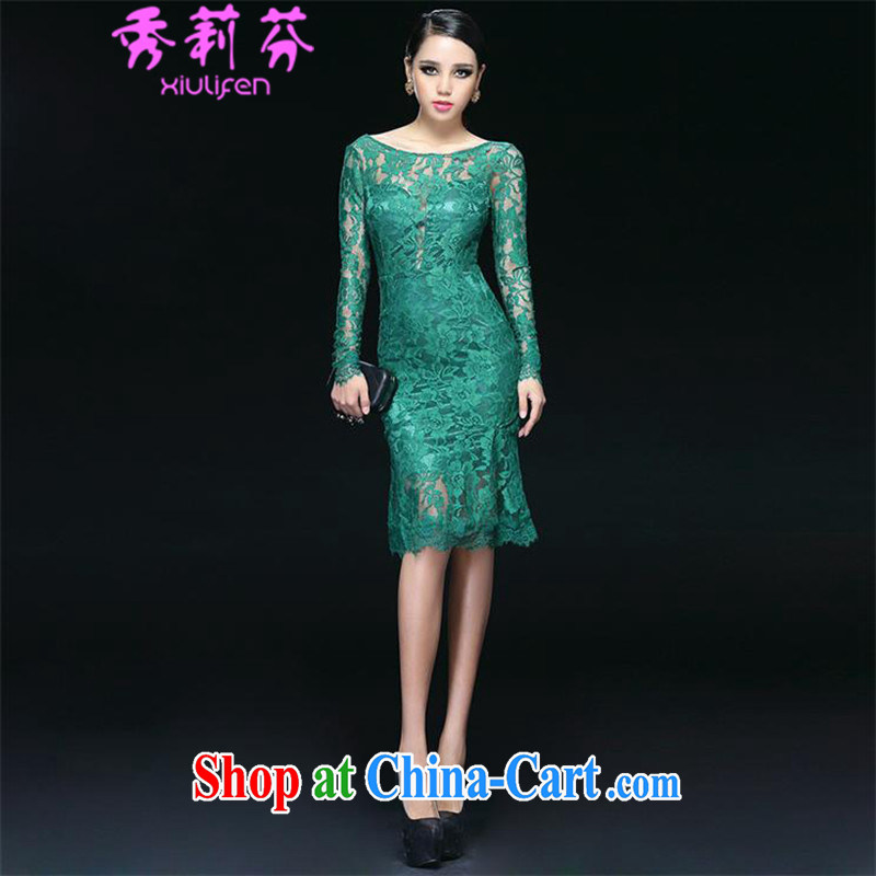 Hsiu-li-fen 2015 new women in Europe and America with the sexy and elegant large terrace back lace three-dimensional dresses B - 522 - 8763 black L, Su-li-fen (xiulifen), online shopping