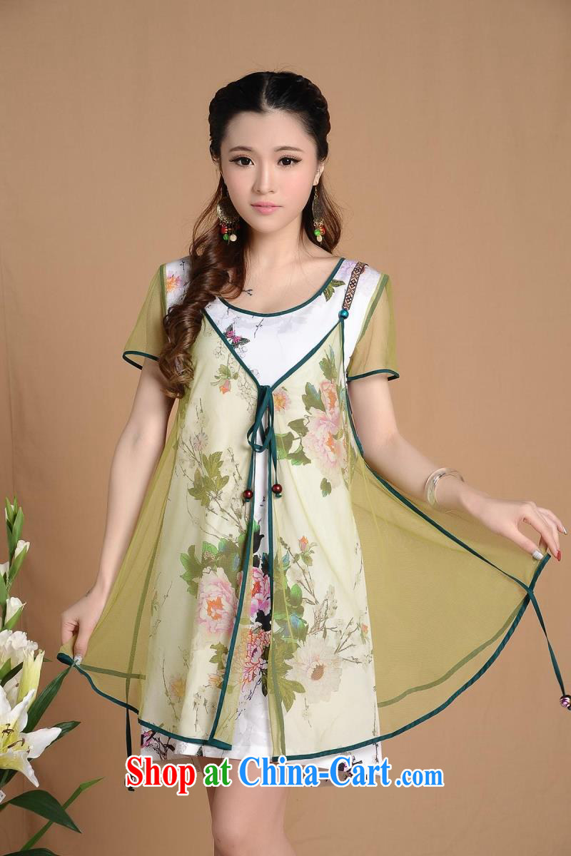 7257 H #Ethnic Wind new summer decoration, improved cheongsam picture color XXL pictures, price, brand platters! Elections are good character, the national distribution, so why buy now enjoy more preferential! Health