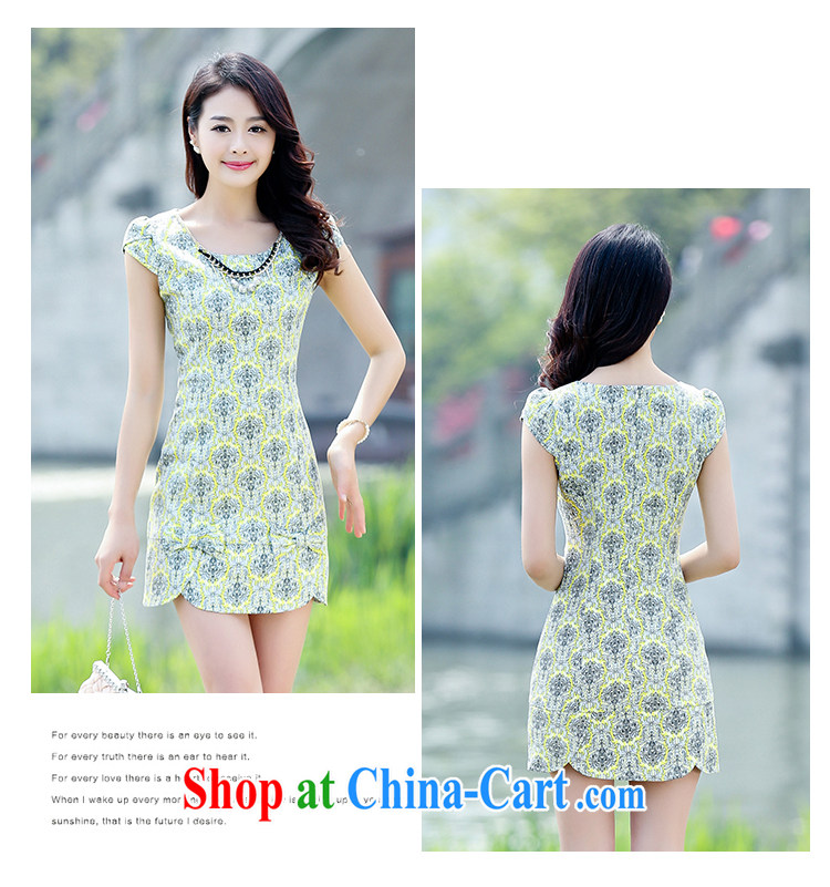 Air Shu Diane 2015 summer new sexy cheongsam dress cultivating improved retro daily short spring dresses Yellow Flower XL pictures, price, brand platters! Elections are good character, the national distribution, so why buy now enjoy more preferential! Health
