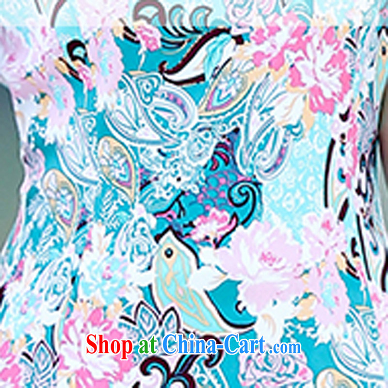 Air Shu Diane 2015 summer new sexy cheongsam dress cultivating improved retro-day short spring dresses Yellow Flower XL, aviation Shu Diane, shopping on the Internet