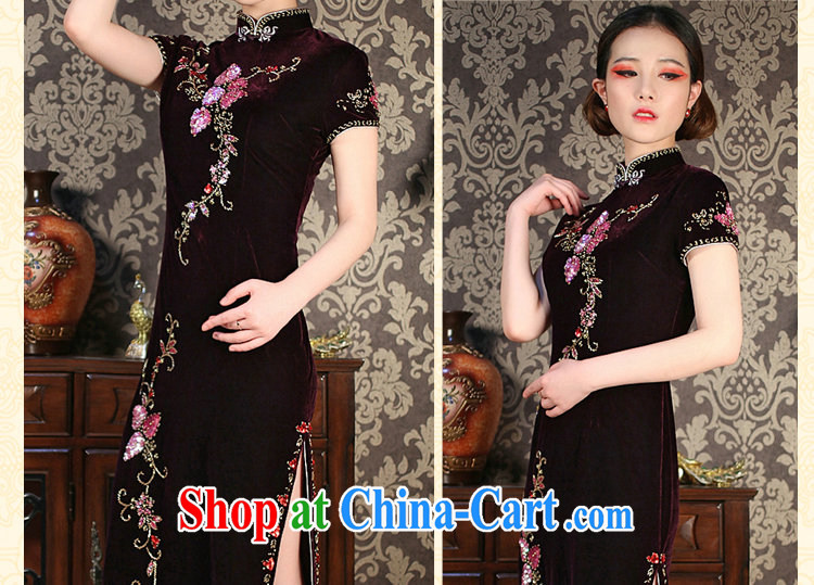 Take the rain. Summer stylish improved standard retro manually staple Pearl velvet cheongsam dress cheongsam long figure 3XL pictures, price, brand platters! Elections are good character, the national distribution, so why buy now enjoy more preferential! Health