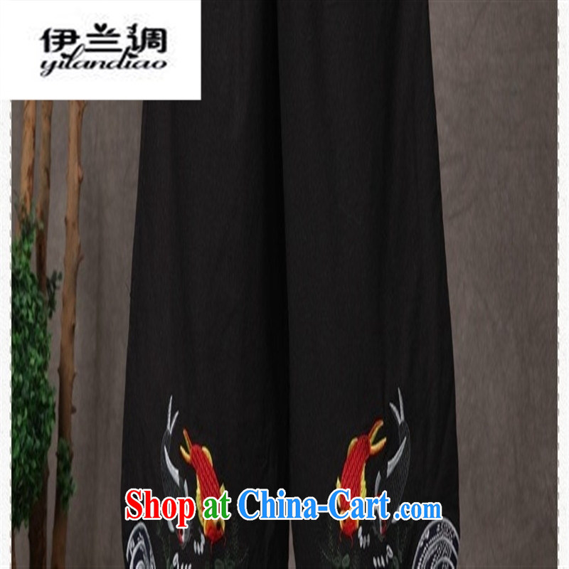3106 F national style in a new, early spring, linen ladies put lanterns embroidered pants double-fish, code video thin black is in stock, the LAN, and Internet shopping