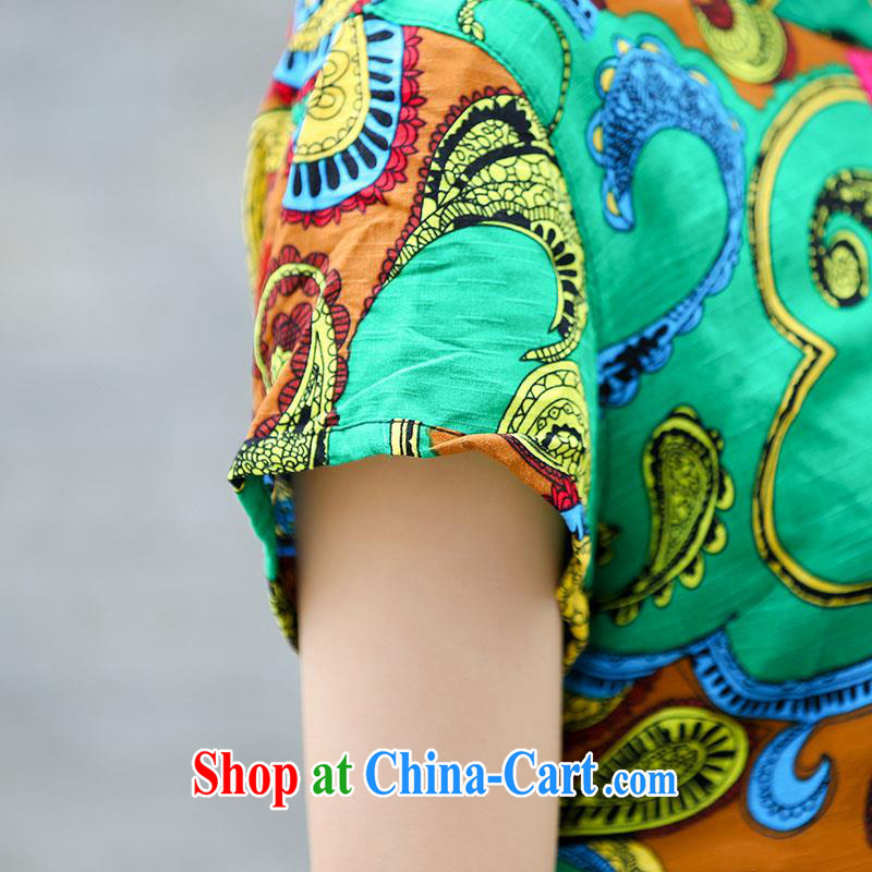 Summer 2015 new, middle-aged and older units the Tang with a short-sleeved T-shirt and stylish lounge middle-aged short-sleeved Sau San video thin mother with art nouveau ethnic wind female Green 2 XL, UYUK, shopping on the Internet