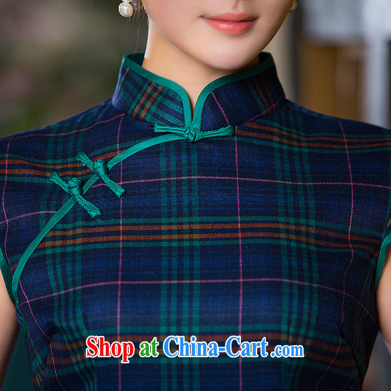 Love spell Fort Lauderdale new daily outfit summer 2015 short dresses and stylish improved cotton the Commission of Korea grid girls summer dresses tartan XXL (98 / 80/102, the Fort, and shopping on the Internet