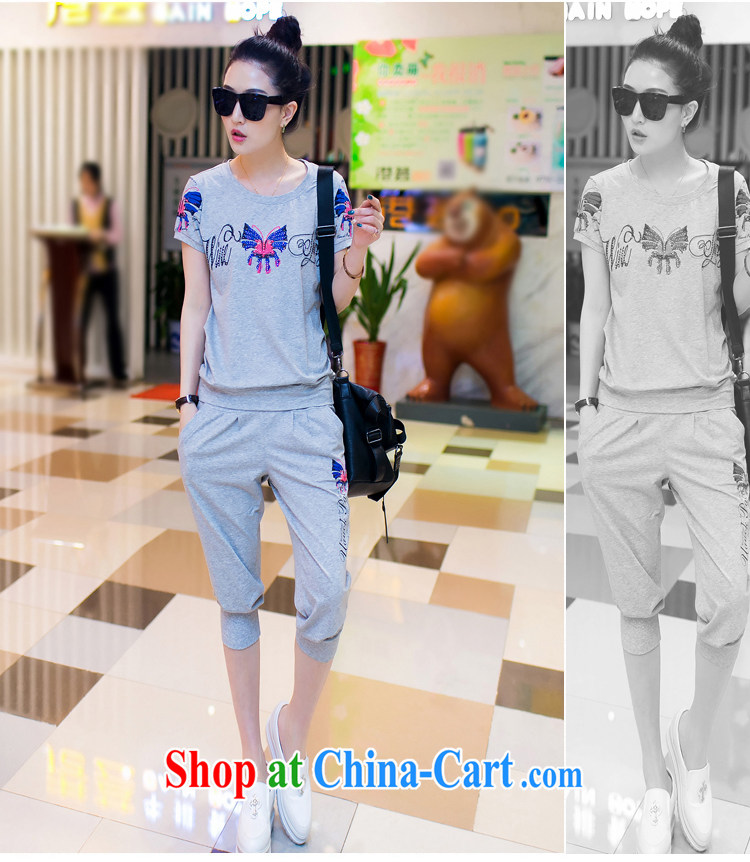 Feng Yi cotton trim new, larger female and stylish short-sleeve two-piece sport and leisure package girl, 7 summer pants B 3302 Gray. XXL pictures, price, brand platters! Elections are good character, the national distribution, so why buy now enjoy more preferential! Health