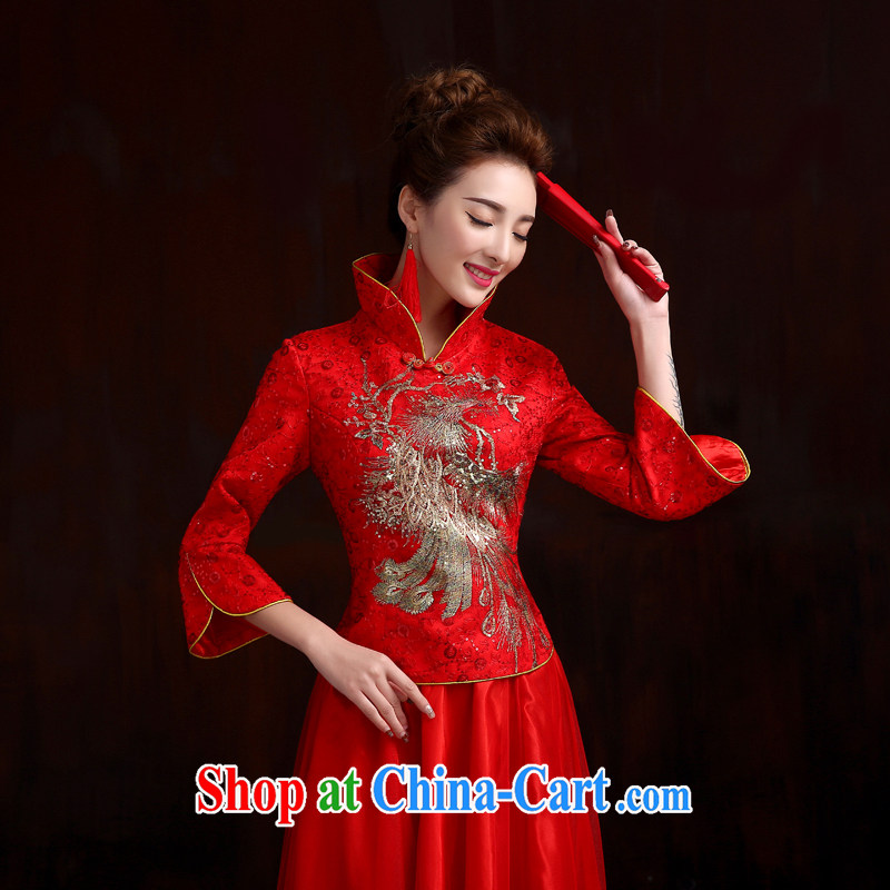 Pure bamboo yarn love 2015 New Classic bridal bridal gown dresses improved standard dresses bridal toast dress 2-piece of embroidery robe red XXXL, pure bamboo love yarn, shopping on the Internet