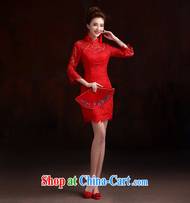 Pure bamboo love yarn classic bridal bridal short cheongsam dress water-soluble lace short, high quality dresses bridal toast, long-sleeved qipao gown red tailored contact Customer Service pictures, price, brand platters! Elections are good character, the national distribution, so why buy now enjoy more preferential! Health