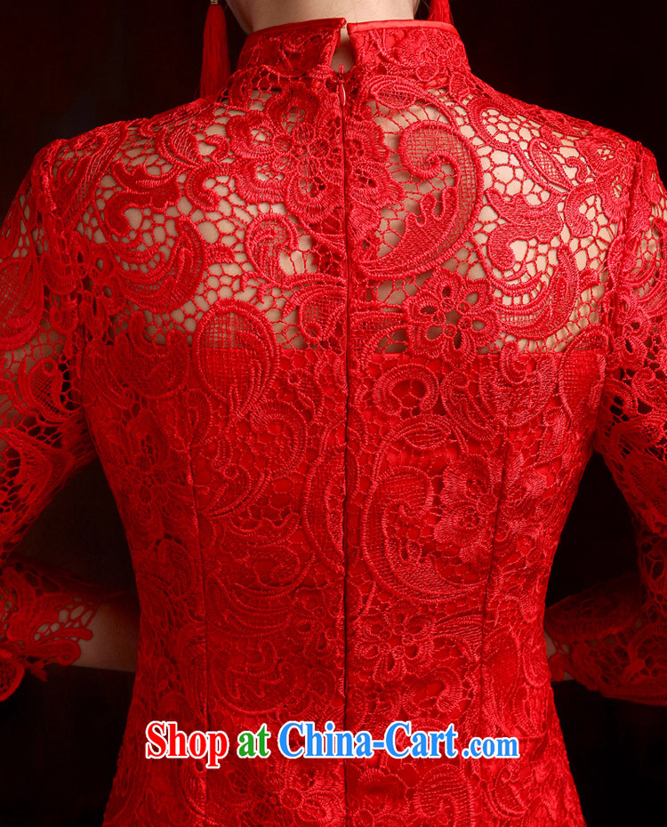 Pure bamboo love yarn classic bridal bridal short cheongsam dress water-soluble lace short, high quality dresses bridal toast, long-sleeved qipao gown red tailored contact Customer Service pictures, price, brand platters! Elections are good character, the national distribution, so why buy now enjoy more preferential! Health
