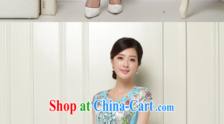 Yun-hsuan, 2015 new summer lady stylish beauty improved cheongsam dress blue XXL pictures, price, brand platters! Elections are good character, the national distribution, so why buy now enjoy more preferential! Health