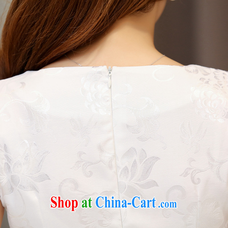 L'Occitane aviation Diane 2015 summer new Chinese Antique cultivating the waist and elegant qipao boutique female white blue M, aviation Shu Diane, shopping on the Internet