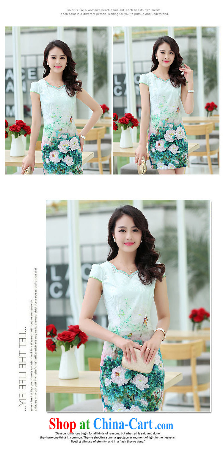 The ki Princess Royal 2015 summer women's clothing new ethnic wind Chinese stamp retro beauty style graphics thin short-sleeved package and cheongsam dress 05 blue XXL pictures, price, brand platters! Elections are good character, the national distribution, so why buy now enjoy more preferential! Health