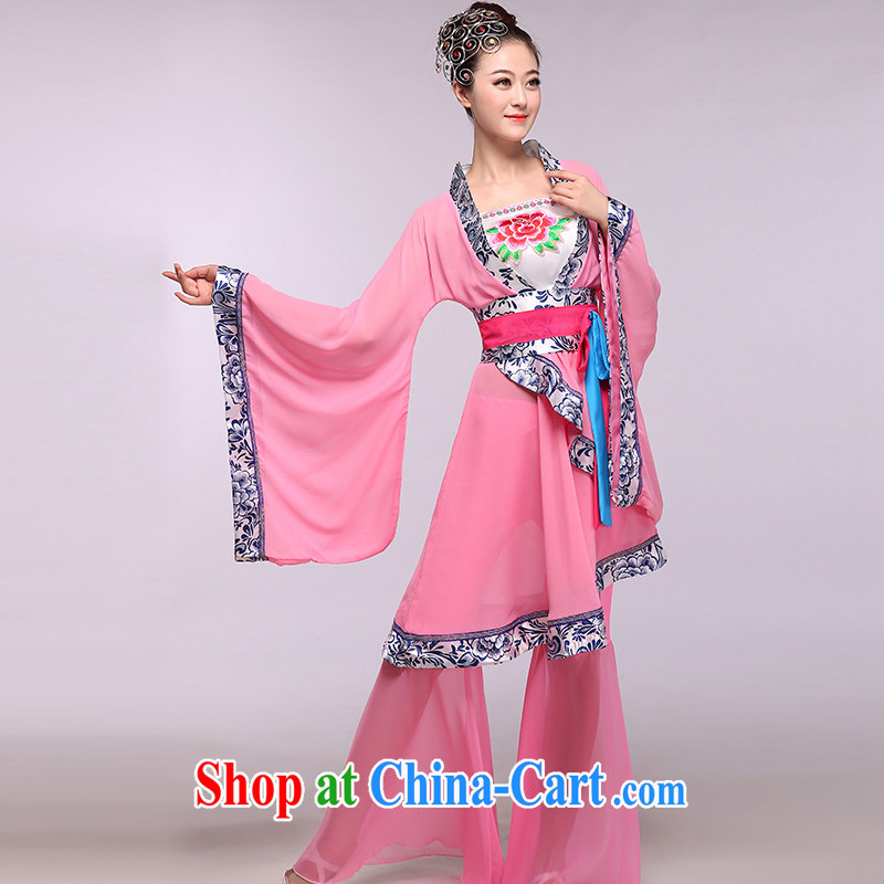 The dancing butterfly -- 2015 New Fan Dance skirt dance performances serving classic costumes package pink S