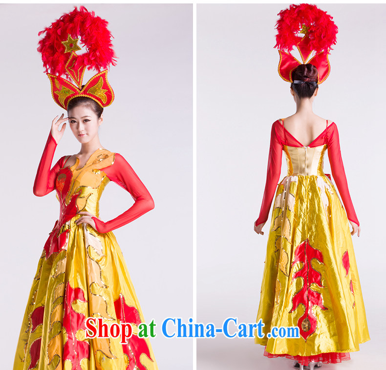 2015 new opening dance swing skirt modern dance costumes women gold M pictures, price, brand platters! Elections are good character, the national distribution, so why buy now enjoy more preferential! Health