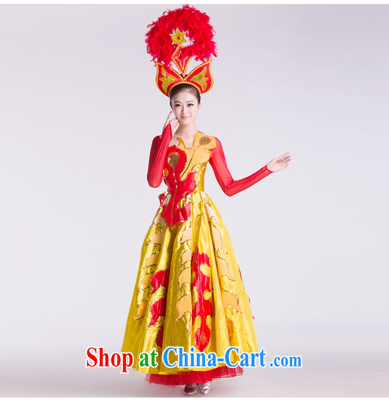 2015 new opening dance swing skirt modern dance costumes women gold M pictures, price, brand platters! Elections are good character, the national distribution, so why buy now enjoy more preferential! Health