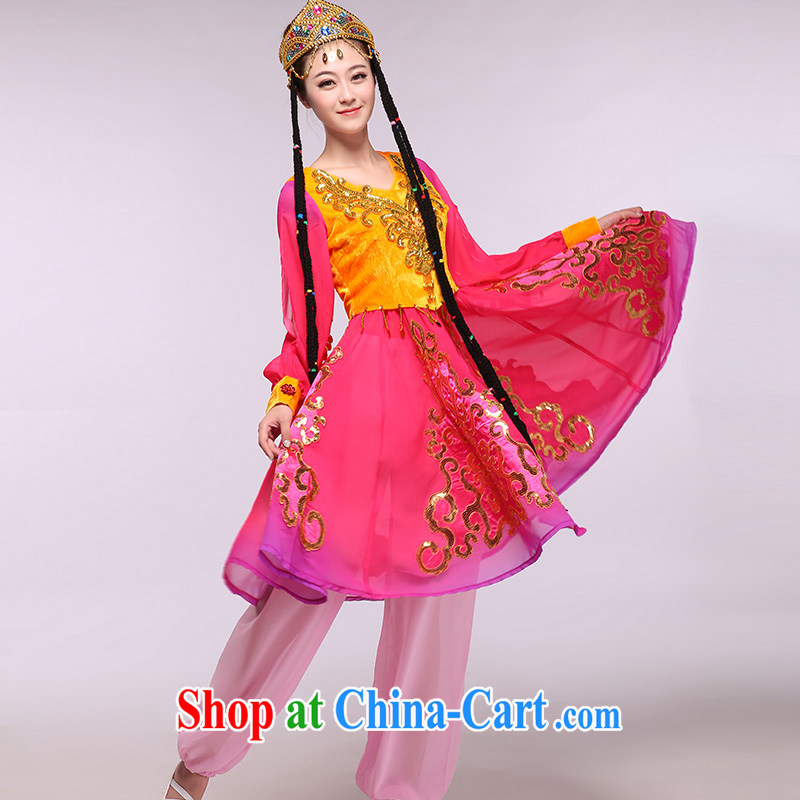 The better the red Xinjiang 2015 as soon as possible new Xinjiang Dance skirt ethnic characteristics costumes show package of red XXXL