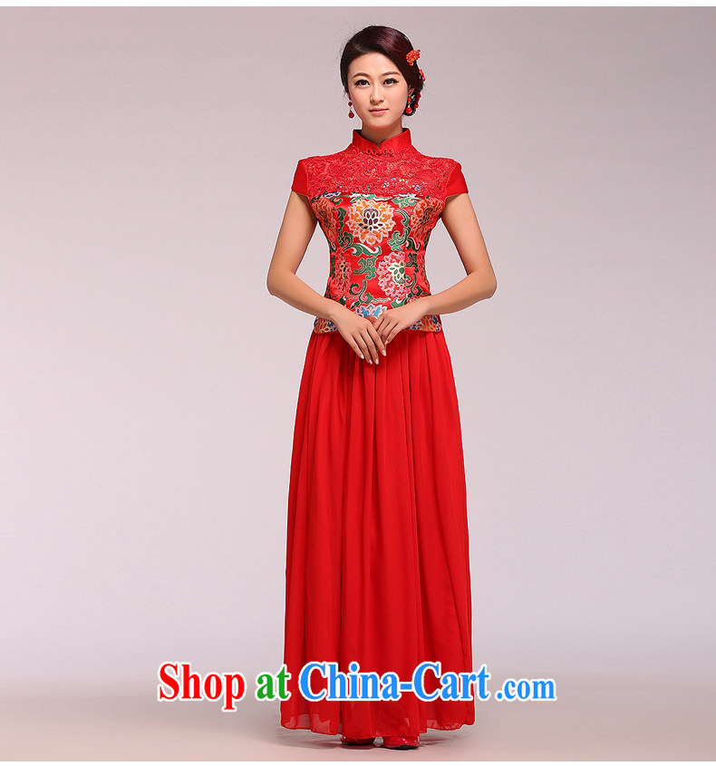 Chinese water-soluble lace damask jacquard snow woven skirt dress qipao toast Service Bridal replacing two-piece red XL pictures, price, brand platters! Elections are good character, the national distribution, so why buy now enjoy more preferential! Health
