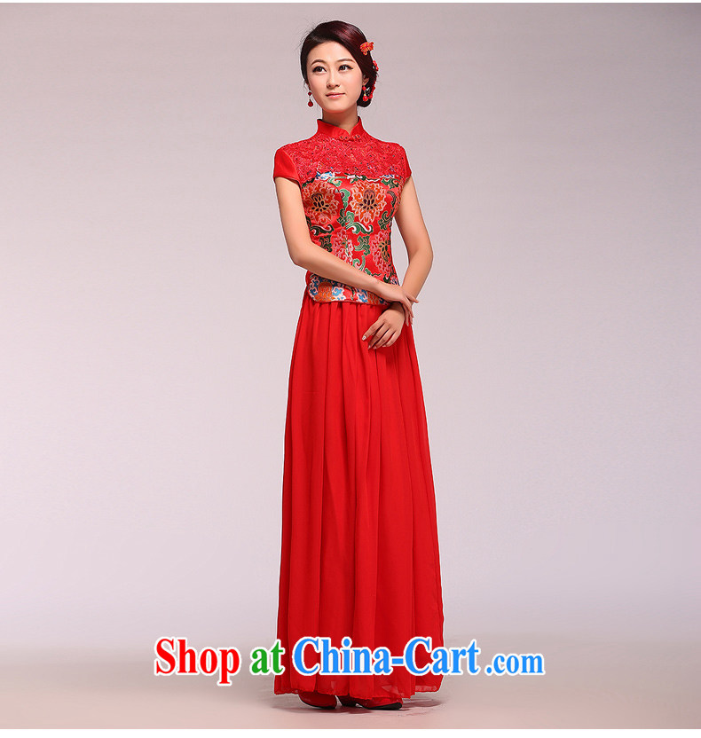 Chinese water-soluble lace damask jacquard snow woven skirt dress qipao toast Service Bridal replacing two-piece red XL pictures, price, brand platters! Elections are good character, the national distribution, so why buy now enjoy more preferential! Health