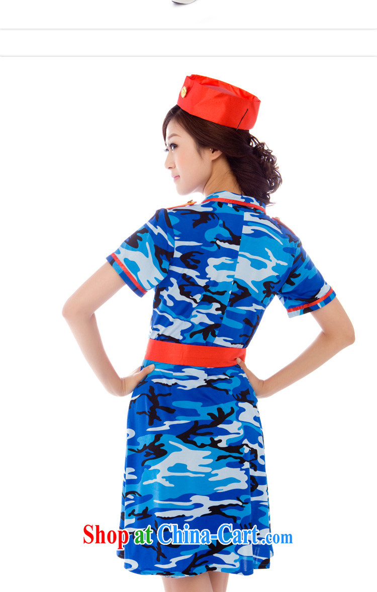 Uniform dance uniforms blue camouflage uniform female soldiers serving naval uniforms camouflage skirt stage blue L pictures, price, brand platters! Elections are good character, the national distribution, so why buy now enjoy more preferential! Health