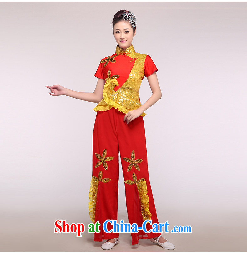 2015 NEW classic dance clothing new yangko clothing square dance Fan Dance image, red as the color of the picture, the price, and brand platters! Elections are good character, the national distribution, so why buy now enjoy more preferential! Health