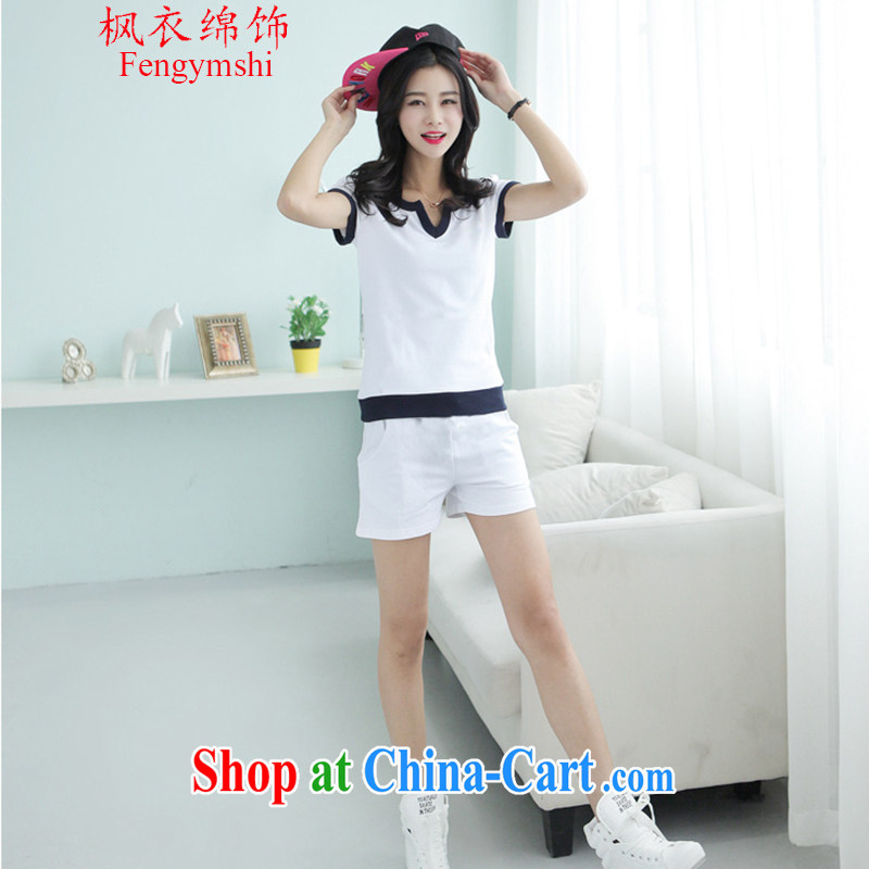 Feng Yi's cotton trim new streaks stitching short-sleeve T-shirt + stylish shorts Sports & Leisure package Women 8105 N A 815 light green, code, Feng Yi cotton ornaments, and shopping on the Internet